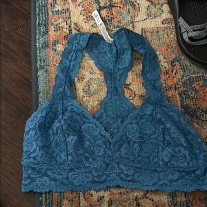 Free People Blue Lace Racerback Bralette